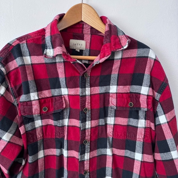 Jachs mens bundle of two XL button down flannels blue and red - Picture 6 of 10